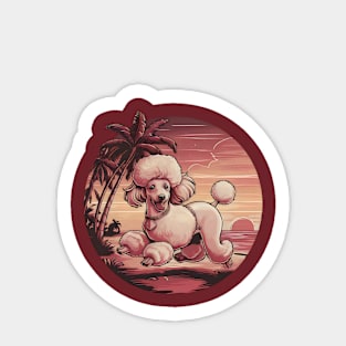 Vintage Retro Poodle Dog Sticker